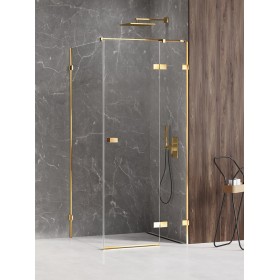 New Trendy Avexa Gold Shine Kabina Prysznicowa Prostokątna Drzwi Pojedyncze Prawe 110x100 cm Szkło Przezroczyste (EXK-1857)