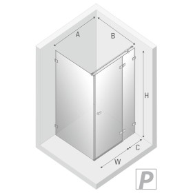 New Trendy Avexa Gold Shine Kabina Prysznicowa Prostokątna Drzwi Pojedyncze Prawe 110x100 cm Szkło Przezroczyste (EXK-1857)