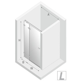 New Trendy Avexa Drzwi Wnękowe Pojedyncze Lewe 130x200 cm Szkło Przezroczyste (EXK-1451)