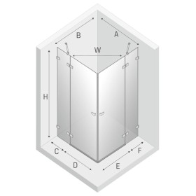 New Trendy Avexa Kabina Prysznicowa Narożna Kwadratowa Drzwi Podwójne 90x90 cm Szkło Przezroczyste 6 mm (EXK-1521)