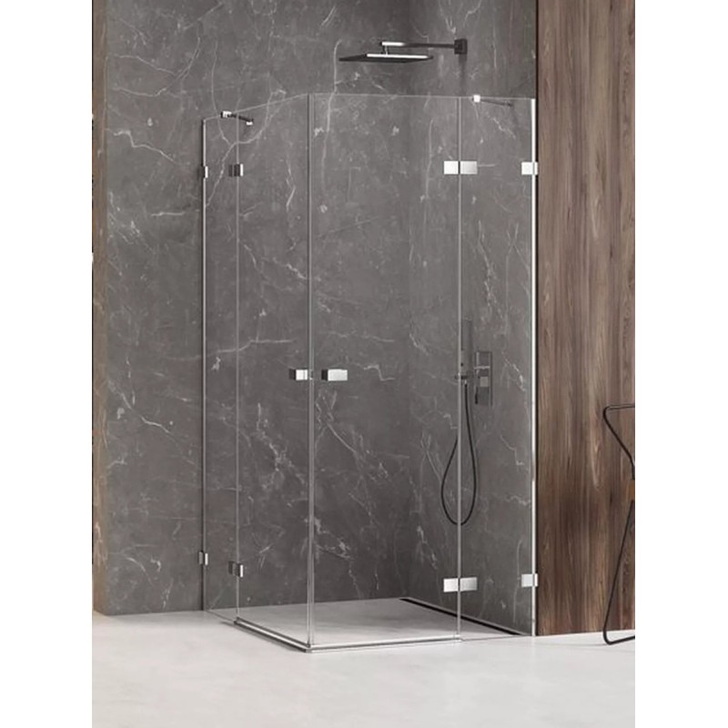 New Trendy Avexa Kabina Prysznicowa Narożna Kwadratowa Drzwi Podwójne 120x120 cm Szkło Przezroczyste 6 mm (EXK-1539)