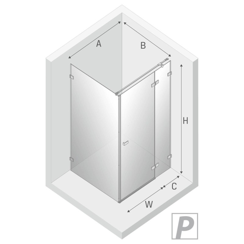 New Trendy Avexa Kabina Prysznicowa Narożna Prostokątna Drzwi Pojedyncze Prawe 120x80 cm Szkło Przezroczyste 6 mm (EXK-1506)