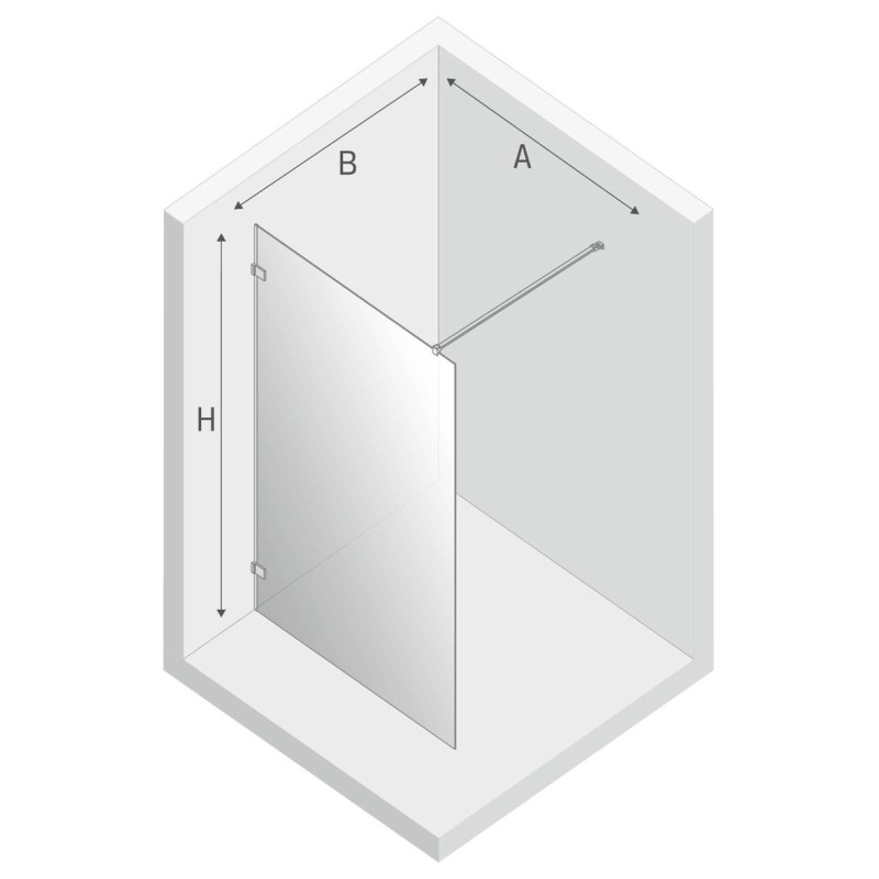 New Trendy Avexa Kabina Prysznicowa Walk-In 110x200 cm Szkło Przezroczyste 6 mm (EXK-1544)