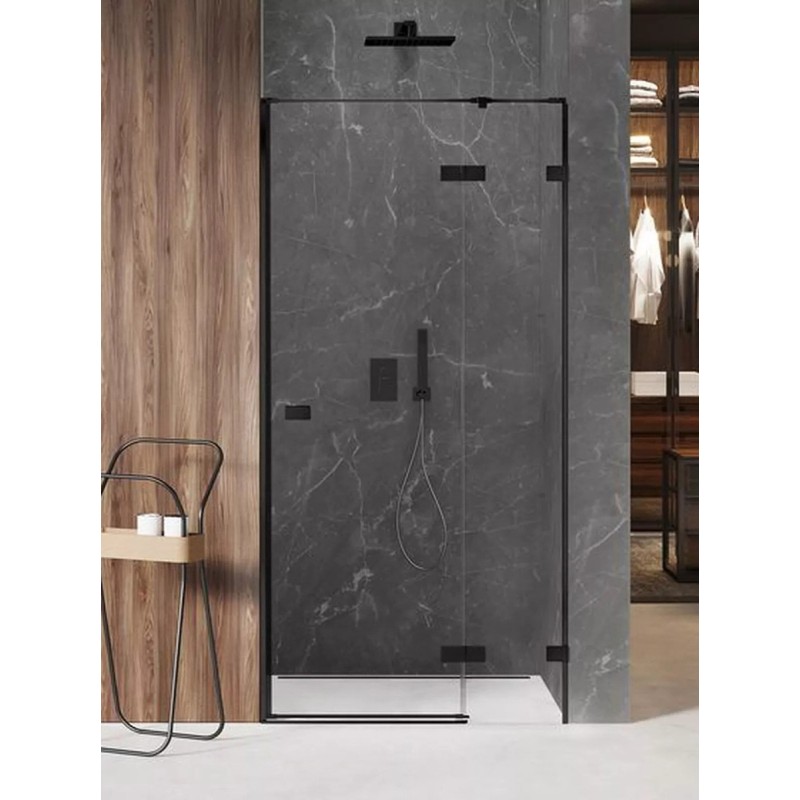 New Trendy Avexa Black Drzwi Wnękowe Pojedyncze Prawe 100x200 cm Szkło Przezroczyste 6 mm (EXK-1551)