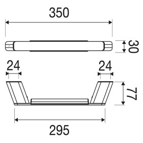 Geesa Shift Brushed Black Poręcz 30 cm Szczotkowana Czerń 919906-09