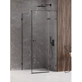 New Trendy Avexa Black Kabina Prysznicowa Narożna Prostokątna Drzwi Pojedyncze Prawe 80x90 cm Szkło Przezroczyste 6 mm EXK-1565