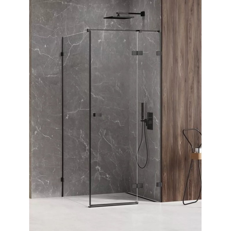 New Trendy Avexa Black Kabina Prysznicowa Narożna Prostokątna Drzwi Pojedyncze Prawe 120x80 cm Szkło Przezroczyste 6mm EXK-1599