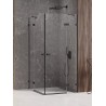 New Trendy Avexa Black Kabina Prysznicowa Narożna Prostokątna Drzwi Podwójne 80x90 cm Szkło Przezroczyste 6 mm EXK-1609