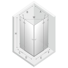 New Trendy Avexa Black Kabina Prysznicowa Narożna Prostokątna Drzwi Podwójne 80x90 cm Szkło Przezroczyste 6 mm EXK-1609