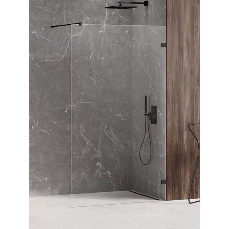 New Trendy Avexa Black Kabina Prysznicowa Walk-In 110x200 cm Szkło Przezroczyste 6 mm (EXK-1628)
