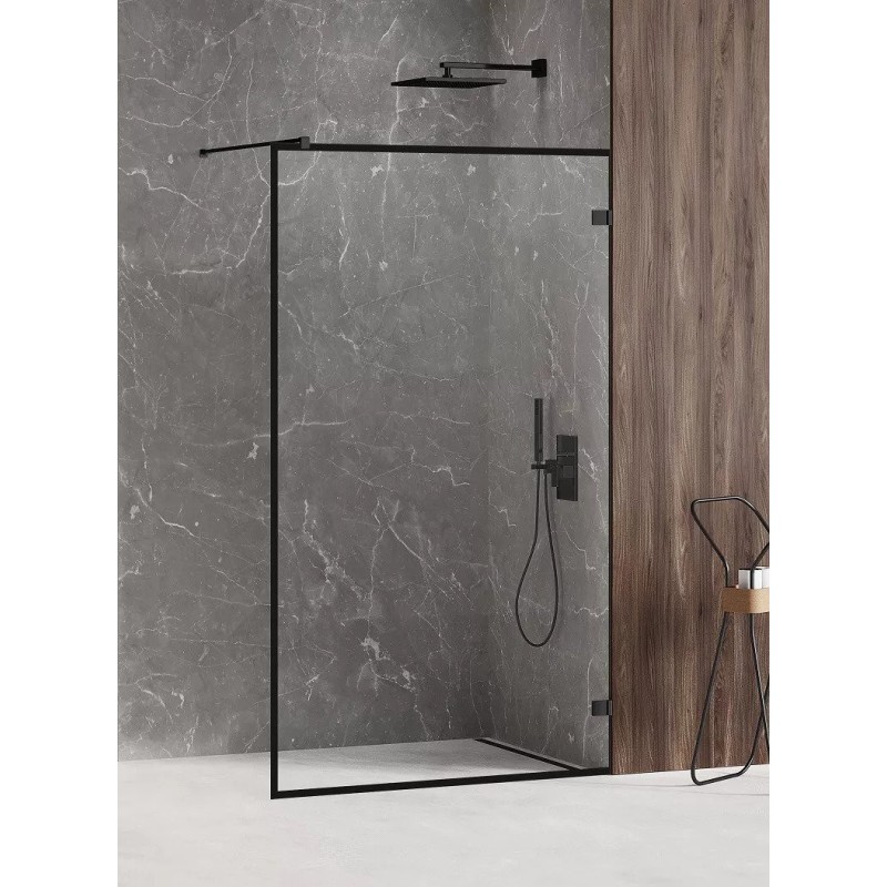 New Trendy Avexa Black Kabina Prysznicowa Walk-In 70x200 cm Szkło Przezroczyste 8 mm (EXK-2048)