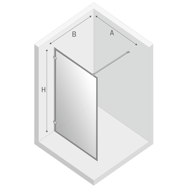 New Trendy Avexa Black Kabina Prysznicowa Walk-In 70x200 cm Szkło Przezroczyste 8 mm (EXK-2048)