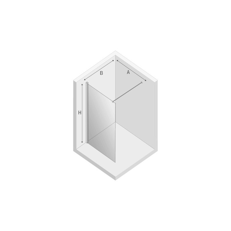 New Trendy New Modus Kabina Prysznicowa Walk-In 140x200 cm Szkło Przezroczyste 8 mm (EXK-5464)