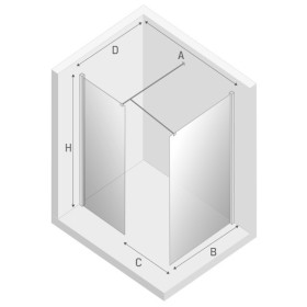 New Trendy New Modus Kabina Prysznicowa Walk-In 140x90 cm Szkło Przezroczyste 8 mm (EXK-5520)