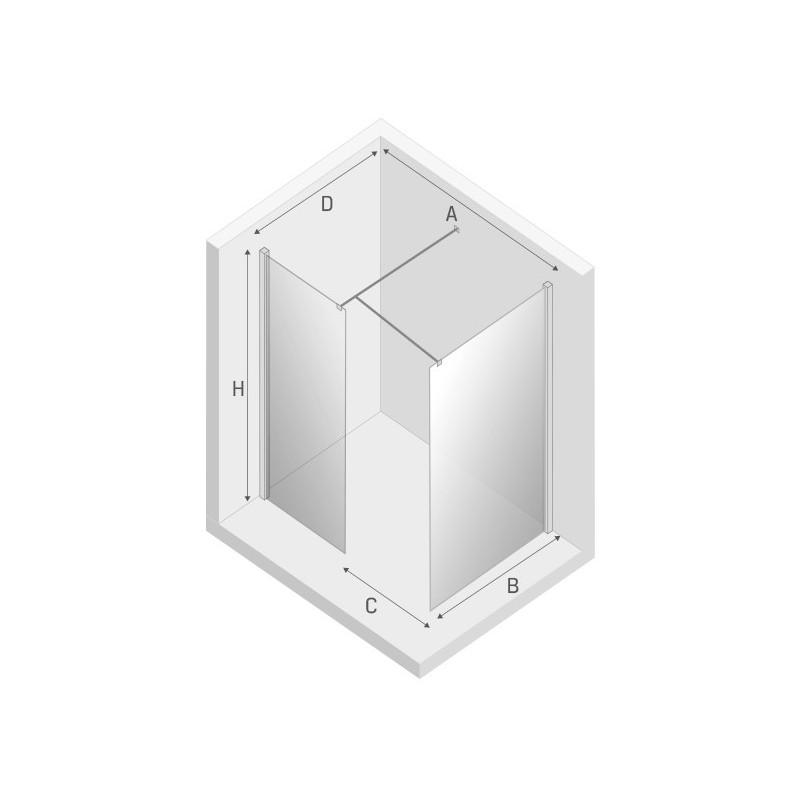 New Trendy New Modus Kabina Prysznicowa Walk-In 150x90 cm Szkło Przezroczyste 8 mm (EXK-5521)