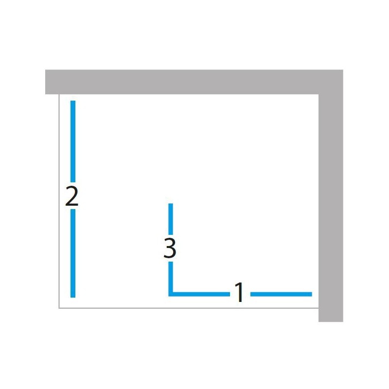 New Trendy New Modus Ścianka Prysznicowa 3 Walk-In 30x200 cm Szkło Przezroczyste 8 mm (EXK-0053)