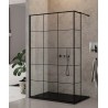 New Trendy New Modus Black Kabina Prysznicowa Walk-In Zestaw 120x30x200 cm Szkło Przezroczyste Wzór Kratka (EXK-0261+EXK-5580)