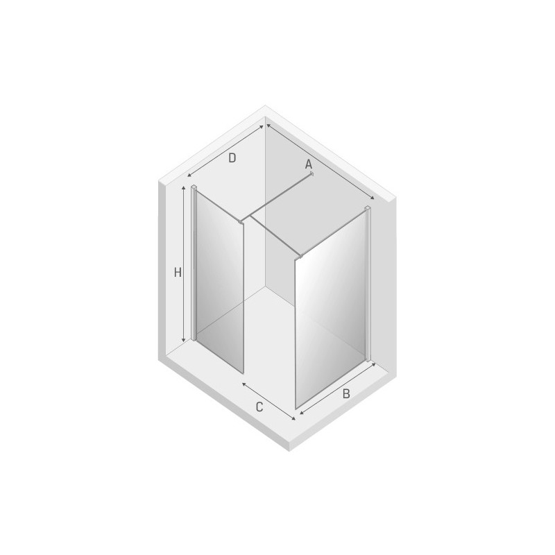 New Trendy New Modus Black Kabina Prysznicowa Walk-In 130x100 cm Szkło Przezroczyste  Wzór Kratka (EXK-5645)