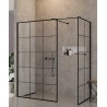 New Trendy New Modus Black Kabina Prysznicowa Walk-In 130x100 cm Szkło Przezroczyste  Wzór Kratka (EXK-5645)