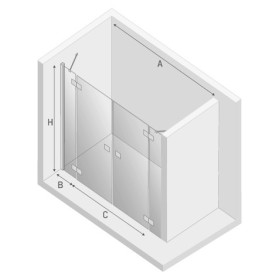 New Trendy Reflexa Drzwi Prysznicowe Uchylne Podwójne 210x200 cm Szkło Przezroczyste 6 mm (EXK-5074)