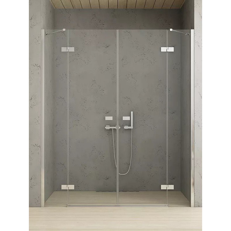 New Trendy Reflexa Drzwi Prysznicowe Uchylne Podwójne 210x200 cm Szkło Przezroczyste 6 mm (EXK-5074)