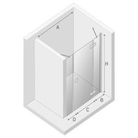 New Trendy Reflexa Plus Drzwi Prysznicowe Uchylne Pojedyncze Prawe 110x200 cm Szkło Przezroczyste 6 mm (EXK-5077)