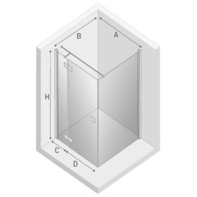 New Trendy Reflexa Kabina Prysznicowa Narożna Prostokątna Drzwi Pojedyncze Lewe 80x120 cm Szkło Przezroczyste(EXK-5112)