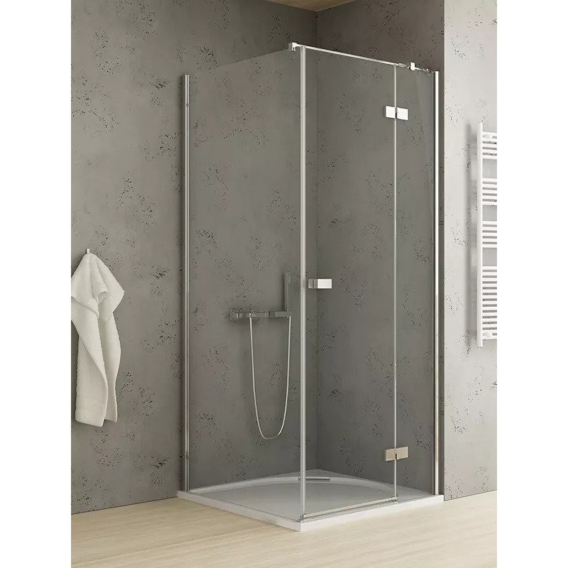 New Trendy Reflexa Kabina Prysznicowa Narożna Prostokątna Drzwi Pojedyncze Prawe 100x80cm Szkło Przezroczyste(EXK-5129)