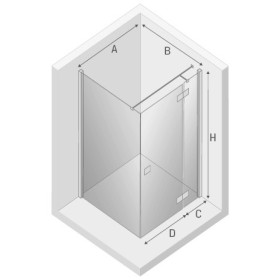 New Trendy Reflexa Kabina Prysznicowa Narożna Prostokątna Drzwi Pojedyncze Prawe 100x80cm Szkło Przezroczyste(EXK-5129)