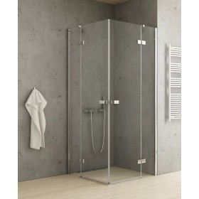 New Trendy Reflexa Kabina Prysznicowa Narożna Prostokątna Drzwi Podwójne 100x80 cm Szkło Przezroczyste (EXK-5172)