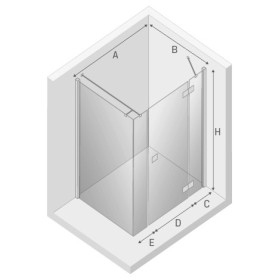 New Trendy Reflexa Plus Kabina Prysznicowa Narożna Prostokątna Drzwi Pojedyncze Prawe 130x80 cm Szkło Przezroczyste (EXK-5087)