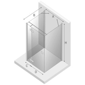 New Trendy Reflexa Plus Kabina Prysznicowa Prostokątna Przyścienna Drzwi Pojedyncze Lewe 110x120cm Szkło Przezroczyste EXK-5233