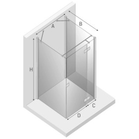 New Trendy Reflexa Plus Kabina Prysznicowa Prostokątna Przyścienna Drzwi Pojedyncze Prawe 90x100cm Szkło Przezroczyste EXK-5206