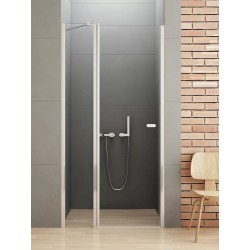 New Trendy New Soleo Drzwi Prysznicowe Uchylne Pojedyncze Z Elementem Stałym 90x195 cm Szkło Przezroczyste 6 mm (D-0155A-WK)
