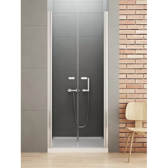 New Trendy New Soleo Drzwi Prysznicowe Wahadłowe Podwójne 90x195 cm Szkło Przezroczyste 6 mm (D-0125A)
