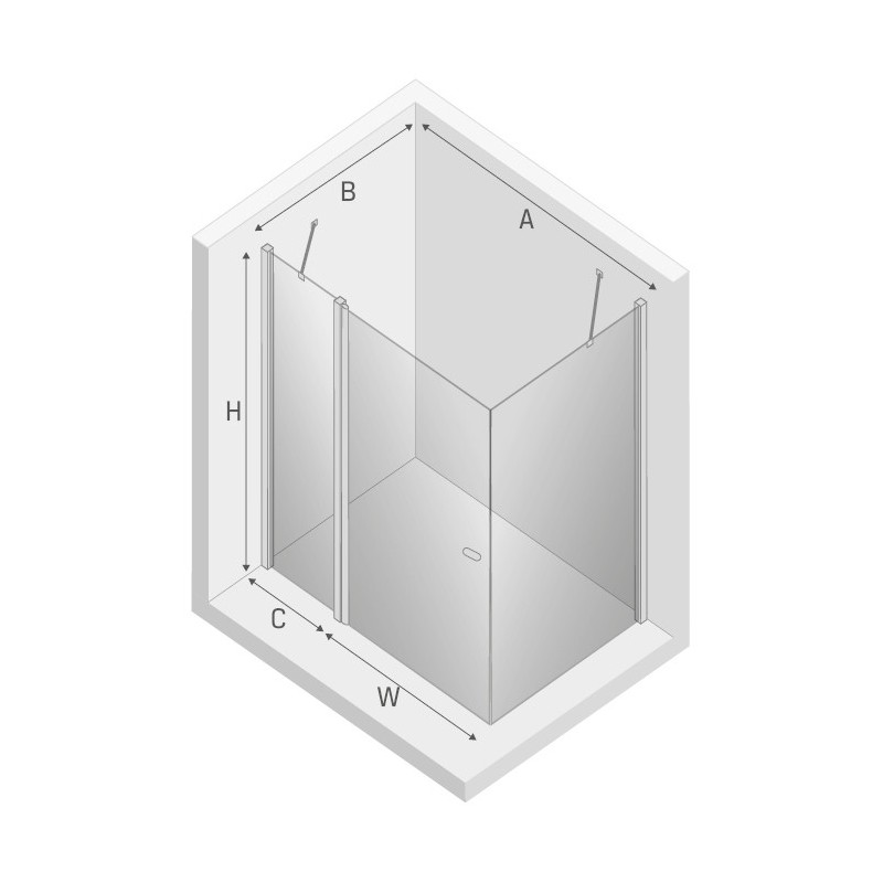 New Trendy New Soleo Kabina Prysznicowa Kwadratowa Z Elementem Stałym Drzwi Uchylne Pojedyncze 100x100cm (K-0399)