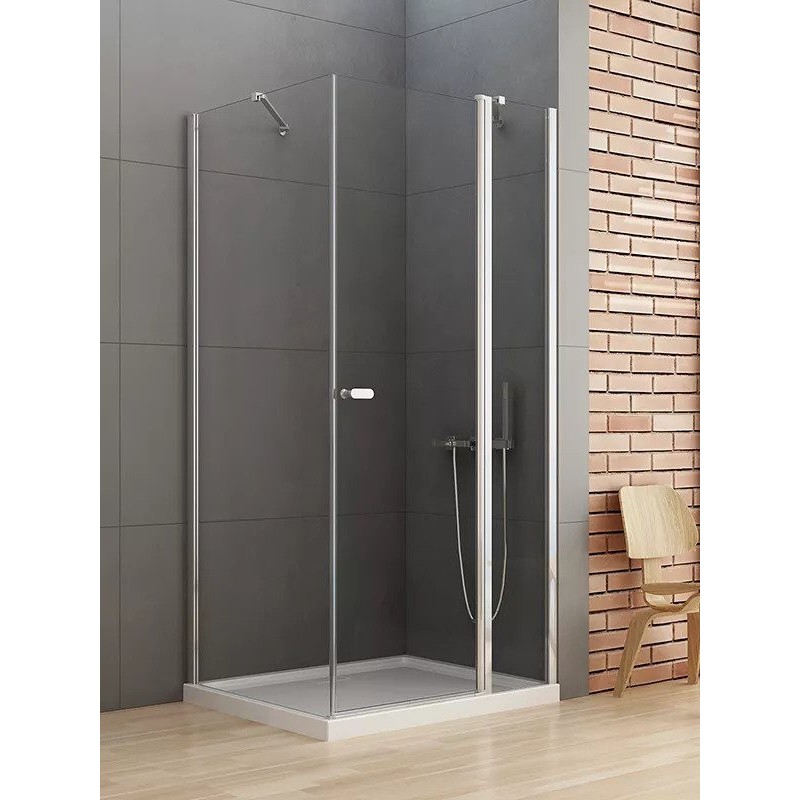 New Trendy New Soleo Kabina Prysznicowa Kwadratowa Z Elementem Stałym Drzwi Uchylne Pojedyncze 100x100cm (K-0399)