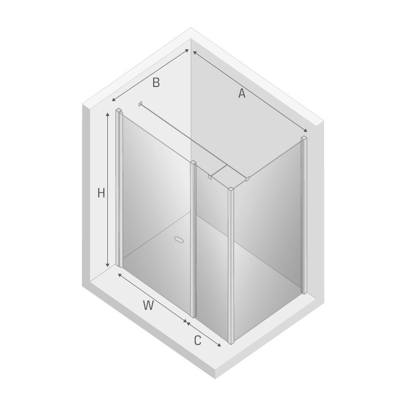 New Trendy New Soleo Kabina Prysznicowa Prostokątna Plus Drzwi Uchylne Pojedyncze 100x110cm (K-0633)