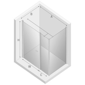 New Trendy New Soleo Kabina Prysznicowa Prostokątna Plus Drzwi Uchylne Pojedyncze 120x110cm (K-0641)