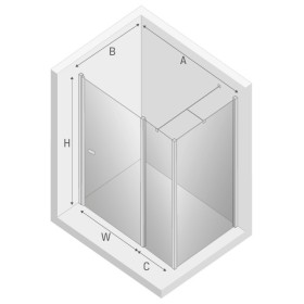 New Trendy New Soleo Kabina Prysznicowa Narożna Prostokątna Drzwi Uchylne Pojedyncze 110x70 cm (K-0727)