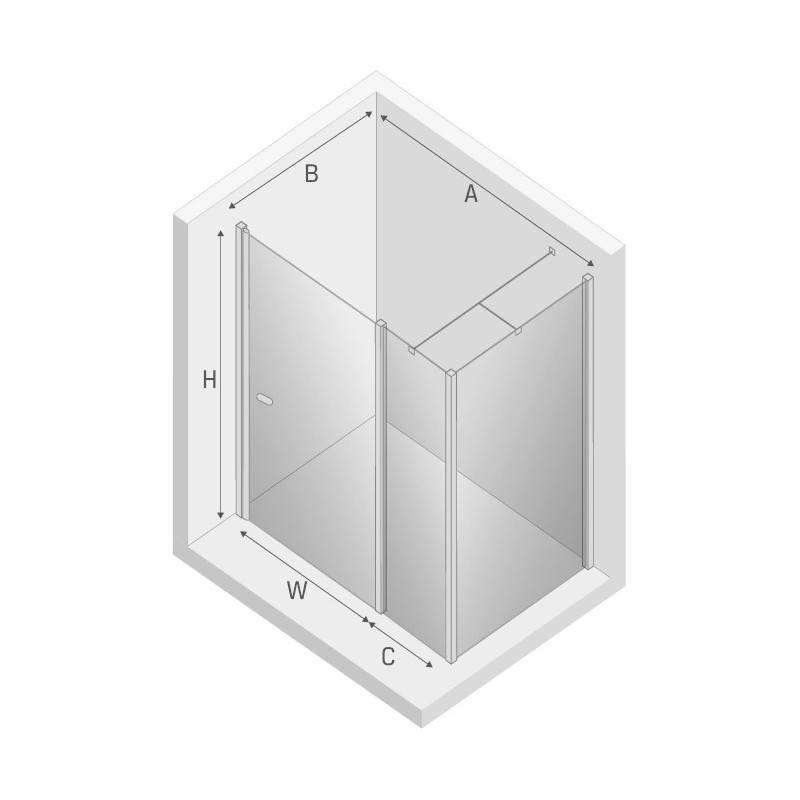 New Trendy New Soleo Kabina Prysznicowa Narożna Prostokątna Drzwi Uchylne Pojedyncze 120x110 cm (K-0737)