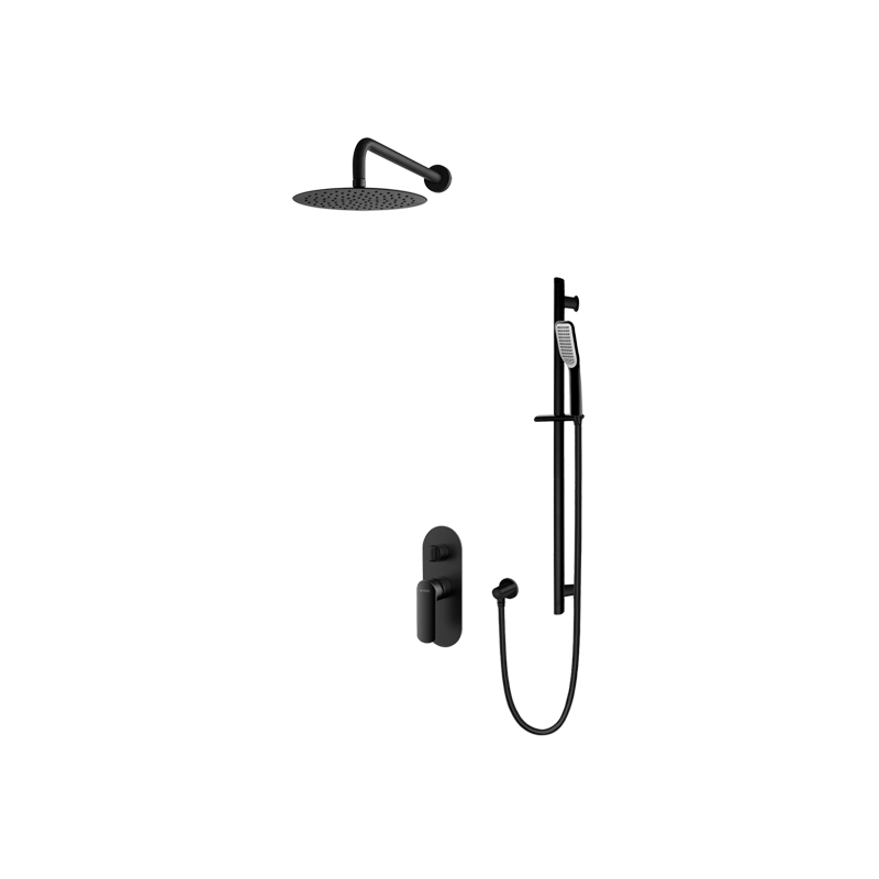 Vedo Aletta Nero System natryskowy podtynkowy IV Deszczownica 30 cm | Głowica Termostatyczna Czarny Mat (VBA5224/30/CZ/TERMO)