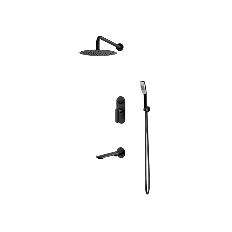 Vedo Aletta Nero System wannowo-natryskowy podtynkowy I Deszczownica 30 cm Czarny Mat (VBA5231/30/CZ)