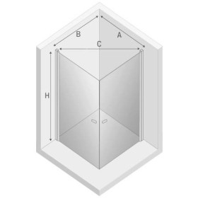 New Trendy New Soleo Kabina Prysznicowa Narożna Prostokątna Drzwi Wahadłowe Podwójne 70x90 cm (D-0139A/D-0141A)