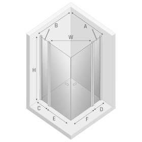 New Trendy New Soleo Kabina Prysznicowa Narożna Kwadratowa Drzwi Uchylne Podwójne 90x90 cm (K-0406)