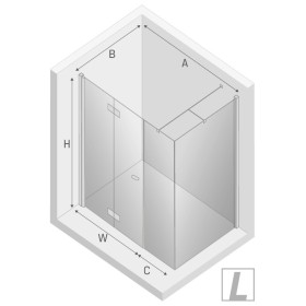 New Trendy New Soleo Plus Kabina Prysznicowa Narożna Prostokątna Drzwi Składane Pojedyncze Lewe 100x80 cm (K-0376)