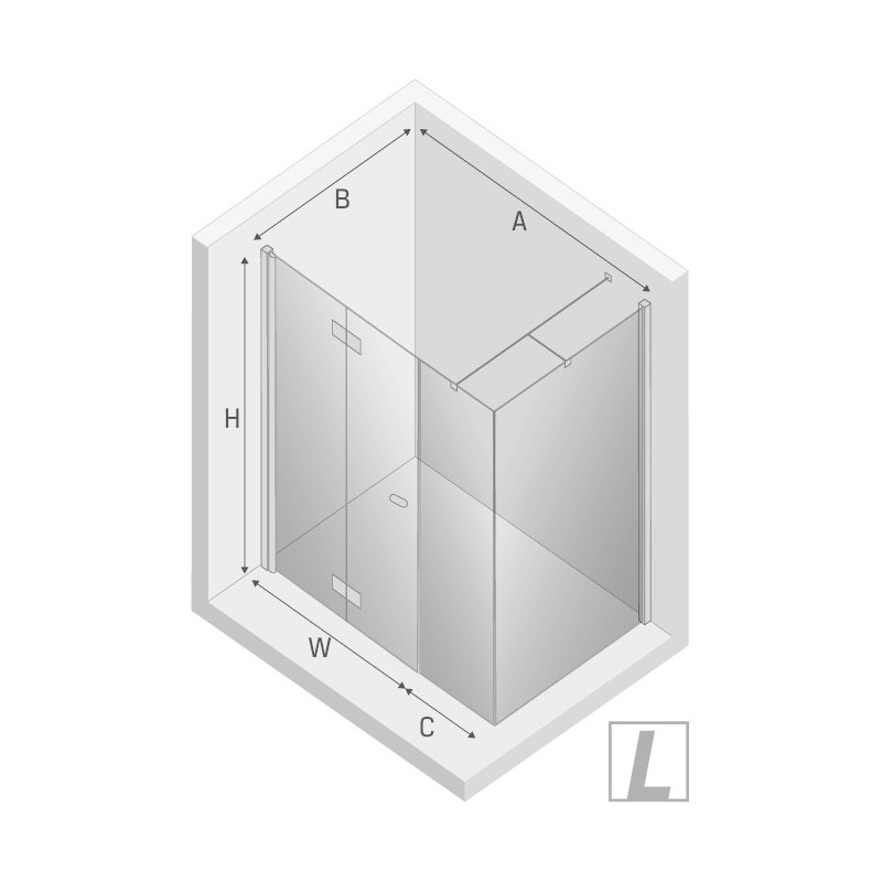 New Trendy New Soleo Plus Kabina Prysznicowa Narożna Prostokątna Drzwi Składane Pojedyncze Lewe 100x80 cm (K-0376)