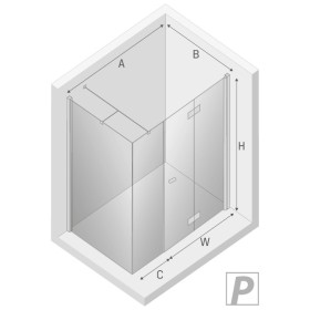 New Trendy New Soleo Plus Kabina Prysznicowa Narożna Prostokątna Drzwi Składane Pojedyncze Prawe 110x70 cm (K-0626)
