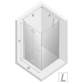 New Trendy New Soleo Kabina Prysznicowa Narożna Prostokątna Drzwi Składane Pojedyncze Lewe 100x80 cm (D-0150A/D-0087B)