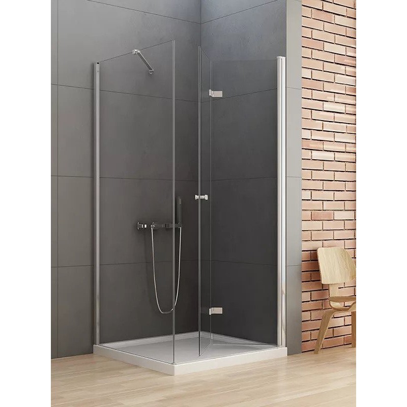 New Trendy New Soleo Kabina Prysznicowa Narożna Prostokątna Drzwi Składane Pojedyncze Prawe 70x80 cm (D-0151A/D-0087B)